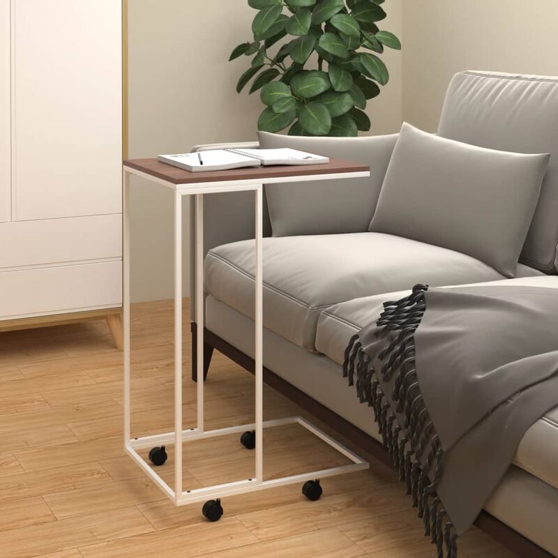 foto del prodotto furniture limited tavolino con ruote bianco 40x30x63,5cm in