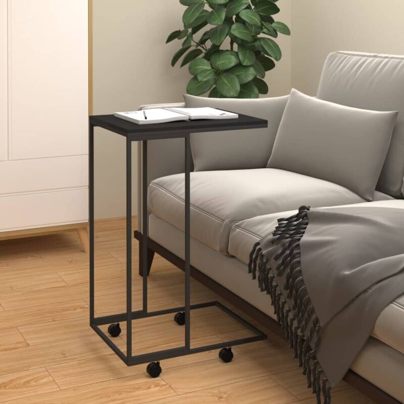 foto del prodotto furniture limited tavolino con ruote nero 40x30x63,5cm in legno