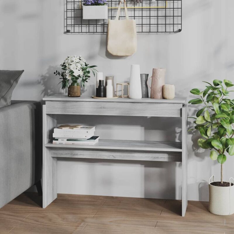 foto del prodotto furniture limited tavolino consolle grigio sonoma 102x30x80 cm