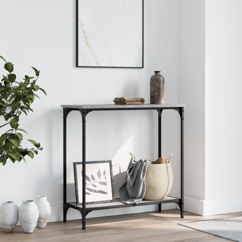 foto del prodotto furniture limited tavolino consolle grigio sonoma 75x30,5x75 cm