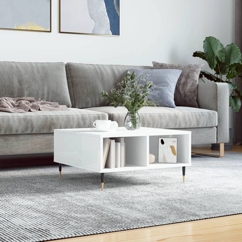 foto del prodotto furniture limited tavolino da salotto bianco lucido 60x60x30 cm