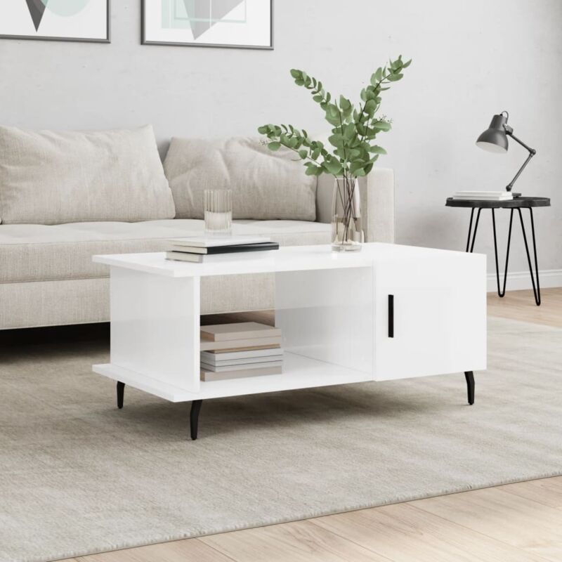 foto del prodotto furniture limited tavolino da salotto bianco lucido 90x50x40 cm