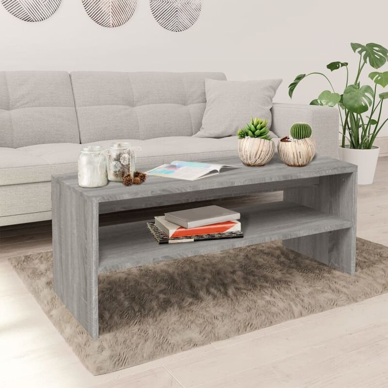 foto del prodotto furniture limited tavolino da salotto grigio sonoma 100x40x40cm
