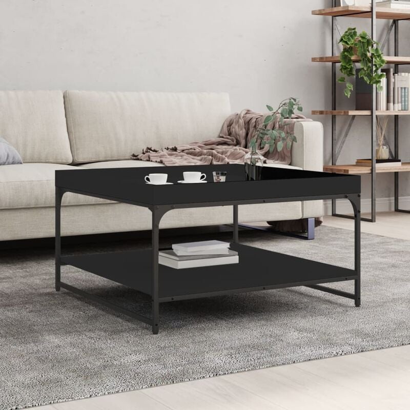 foto del prodotto furniture limited tavolino da salotto nero 80x80x45 cm legno