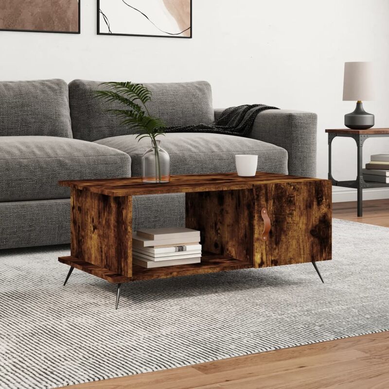 foto del prodotto furniture limited tavolino da salotto rovere fumo 90x50x40cm in