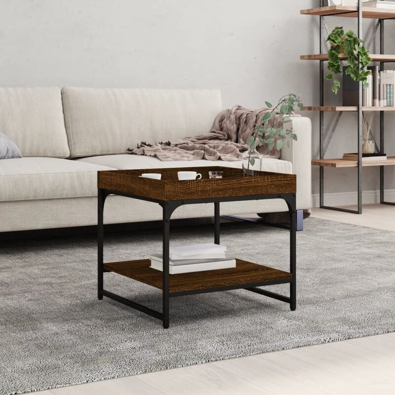 foto del prodotto furniture limited tavolino salotto rovere marrone 49,5x49,5x45