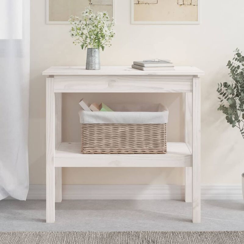 foto del prodotto furniture limited tavolo consolle bianco 80x40x75 cm in legno