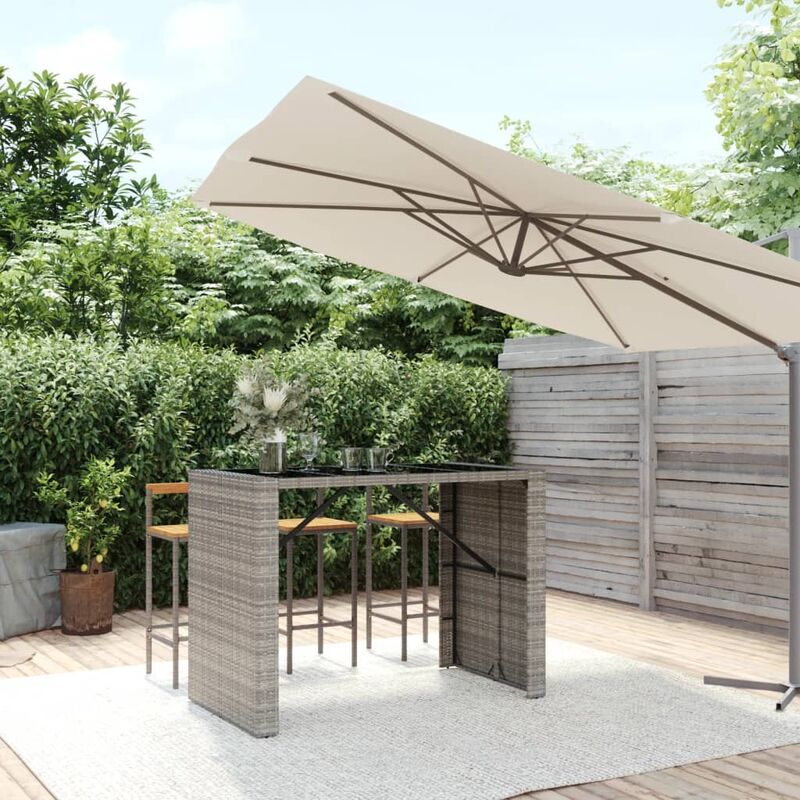 foto del prodotto furniture limited tavolo da bar con piano in vetro grigio