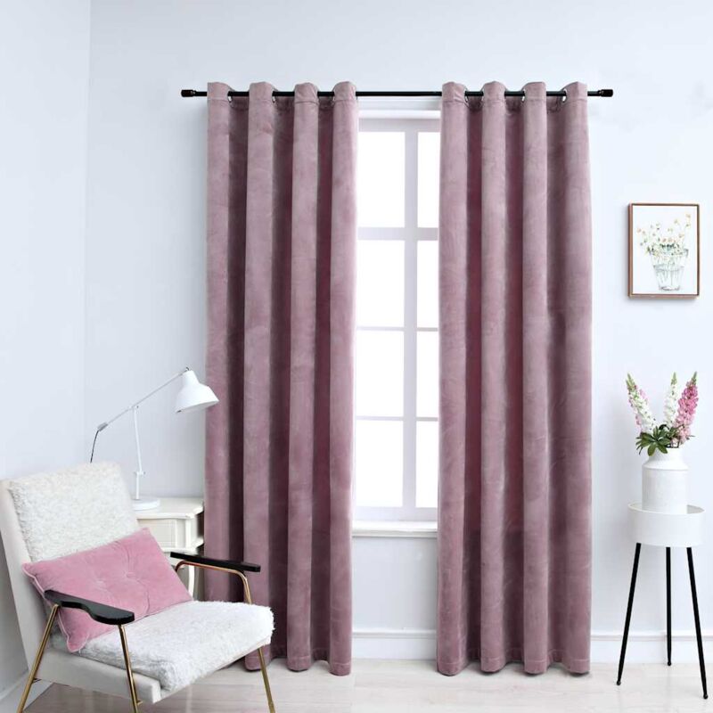 foto del prodotto furniture limited tende oscuranti con anelli 2pz rosa antico in