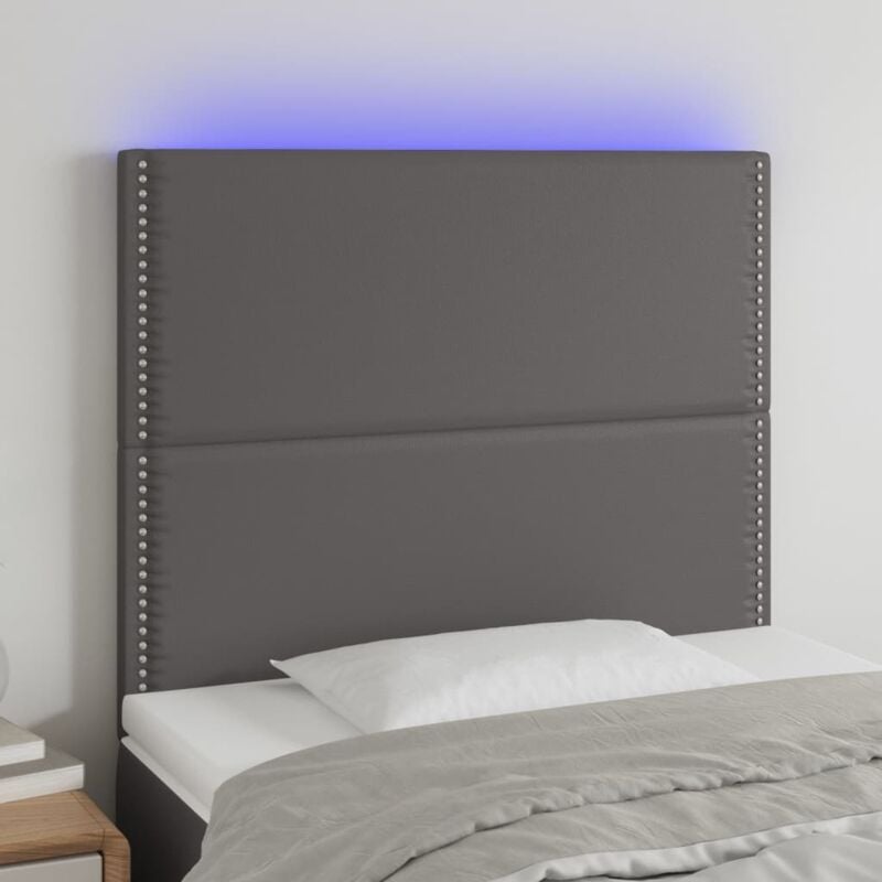 foto del prodotto furniture limited testiera a led grigio 100x5x118 128cm in