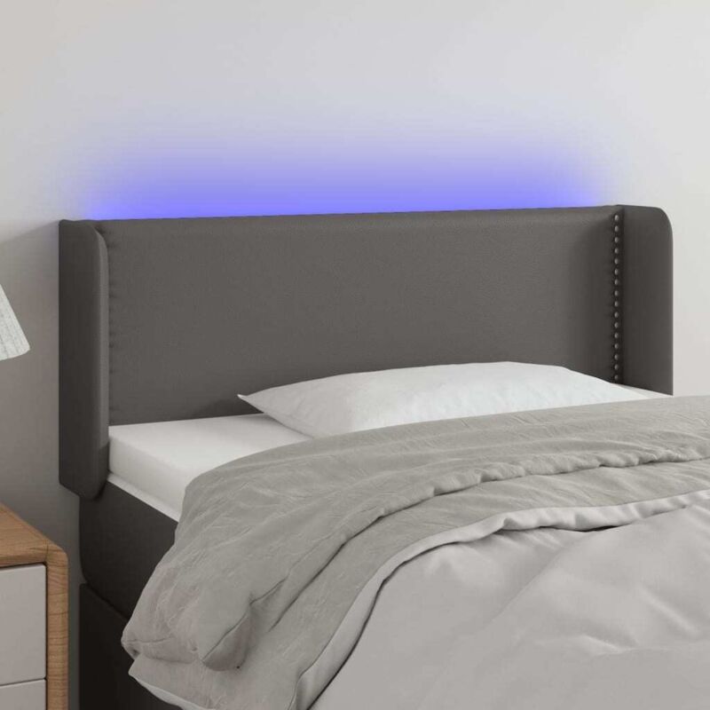 foto del prodotto furniture limited testiera a led grigio 93x16x78 88 cm in