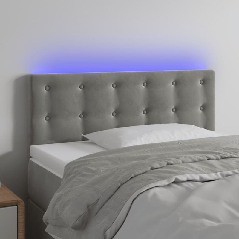 foto del prodotto furniture limited testiera a led grigio chiaro 80x5x78 88 cm in
