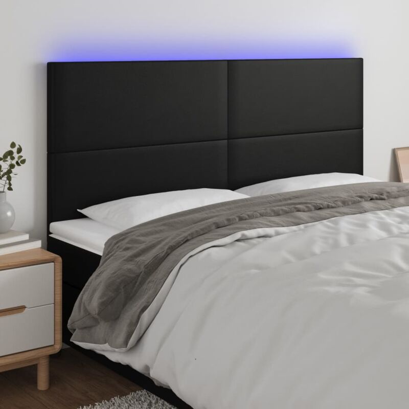 foto del prodotto furniture limited testiera a led nera 160x5x118 128 cm in