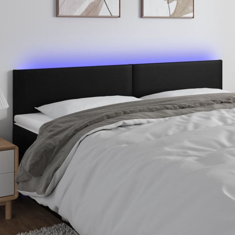 foto del prodotto furniture limited testiera a led nera 180x5x78 88 cm in