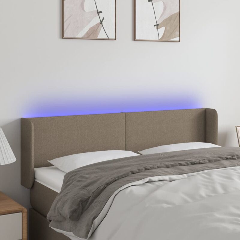 foto del prodotto furniture limited testiera a led tortora 147x16x78 88 cm in