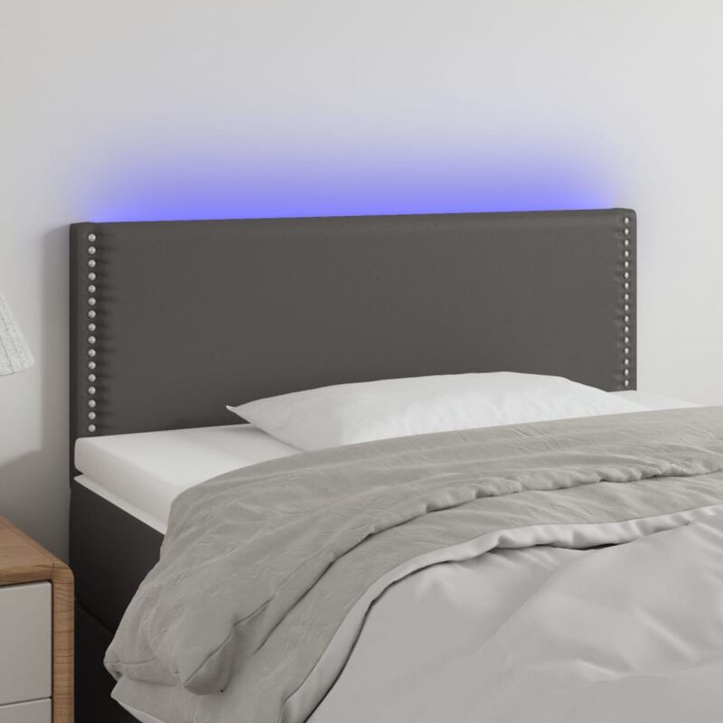foto del prodotto furniture limited testiera grigia a led 80x5x78 88 cm in