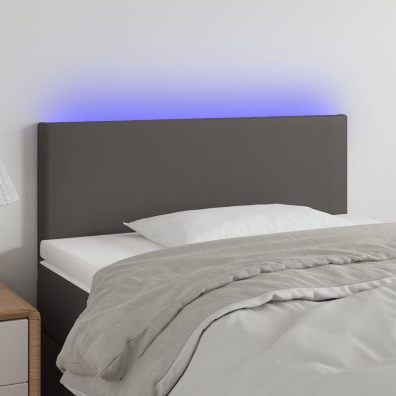 foto del prodotto furniture limited testiera grigio a led 100x5x78 88 cm in