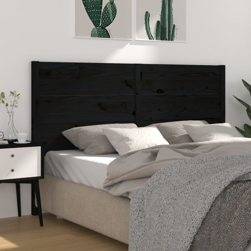 foto del prodotto furniture limited testiera per letto nera 126x4x100 cm in legno