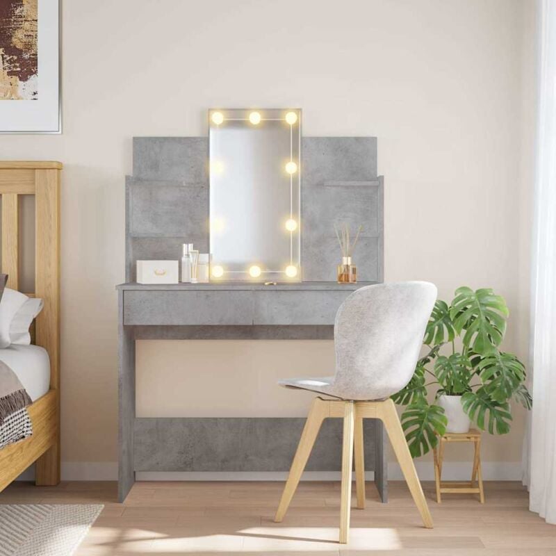 foto del prodotto furniture limited toeletta con luci led grigio cemento