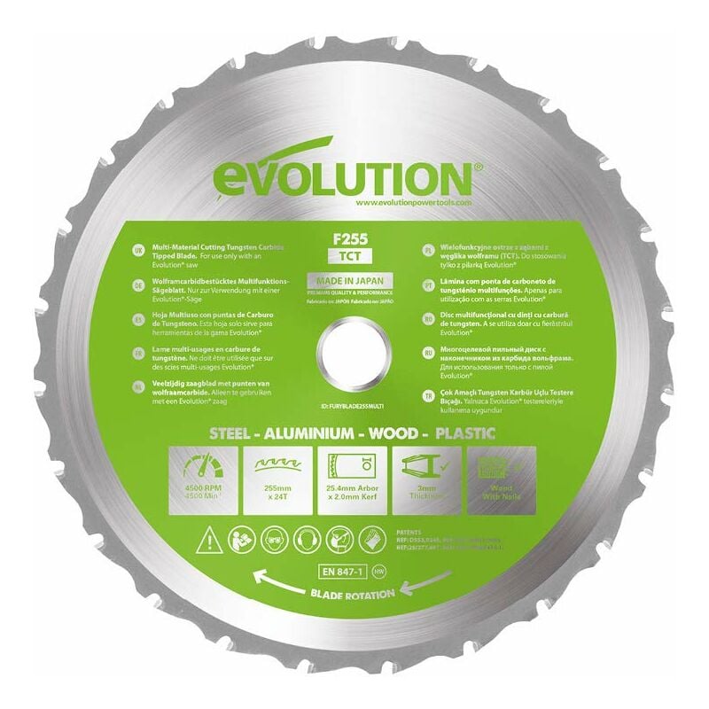 foto del prodotto fury lama multiuso con punte al carburo di tungsteno 255 mm evolution power tools