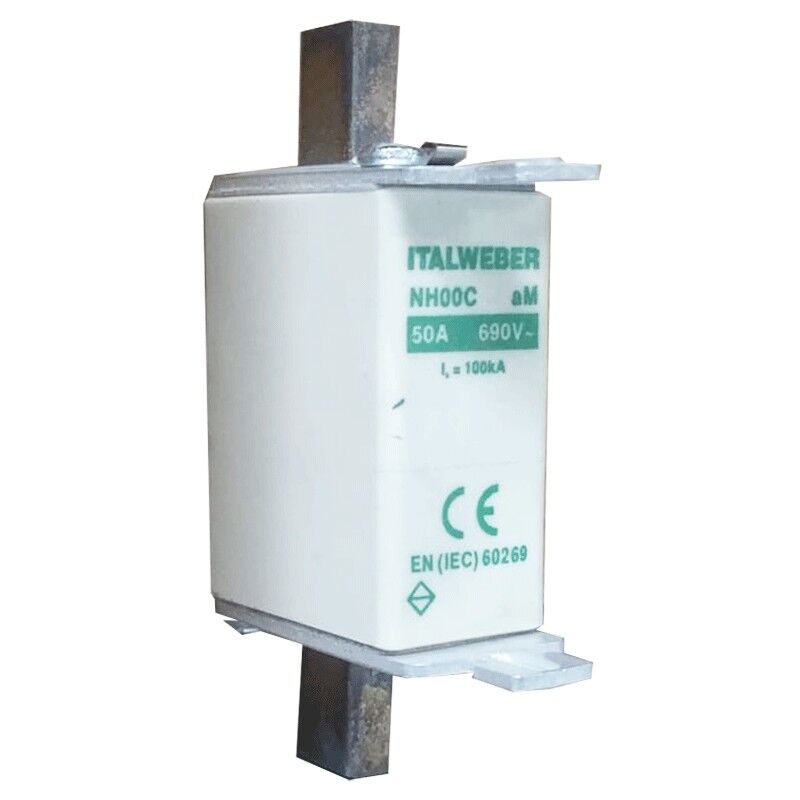 foto del prodotto fusibile a coltello italweber nh 00c standard curva am 50a 690v 1602050