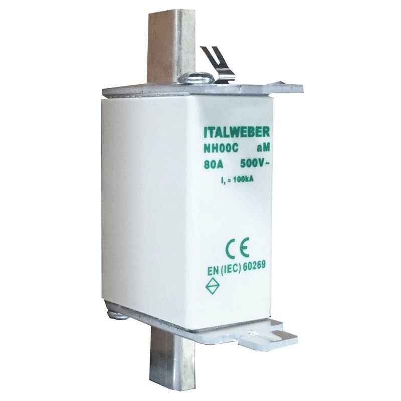 foto del prodotto fusibile a coltello italweber nh 00c standard curva am 80a 500v 1602080