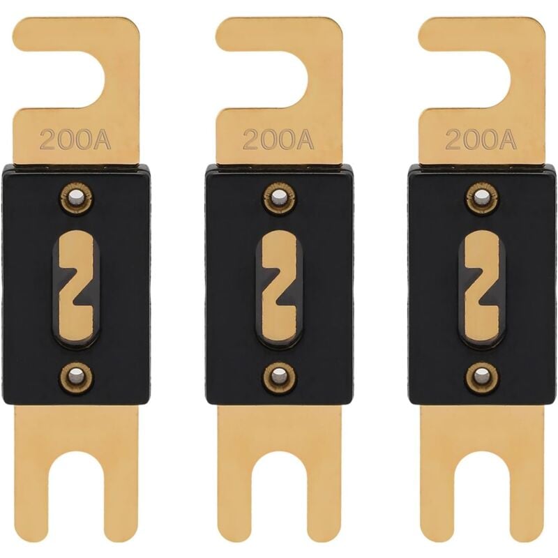 foto del prodotto fusibile anl 200a 32v anl 200a fusibili per auto fusibili a lama piatta 200 amp 32vdc per protezione audio per auto 3 pezzi confezione bebusingoto