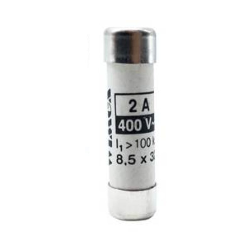 foto del prodotto fusibile cilindrico civile fc, intervento ritardato, 8,5x32mm, 400v 20a, impiego gg, con indicatore di fusione wimex 5100020