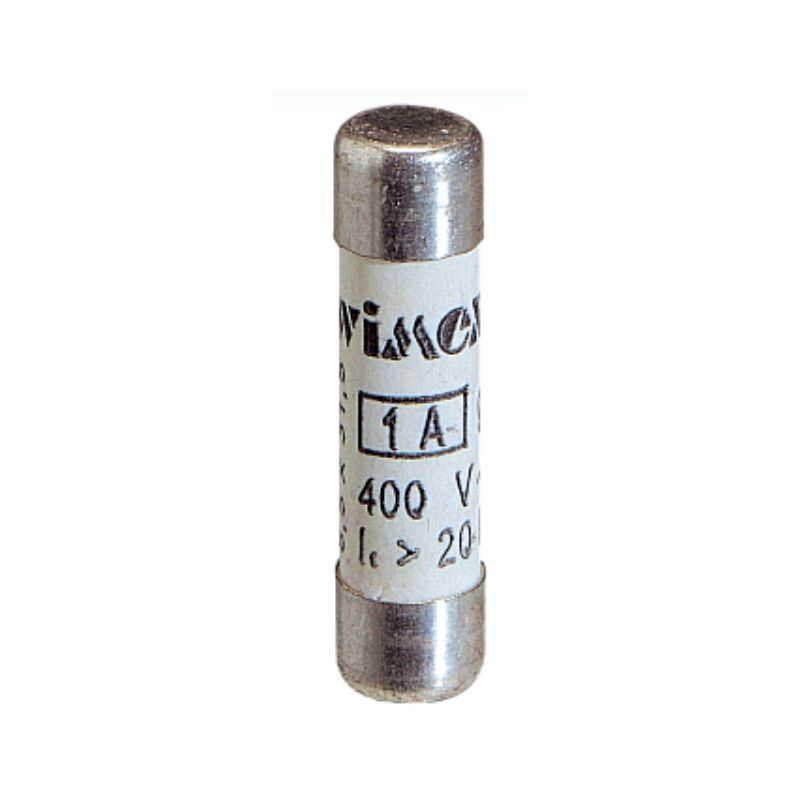 foto del prodotto fusibile cilindrico industriale cf, intervento ritardato, 8x32mm, 400v 1a, impiego gg wimex 5400001
