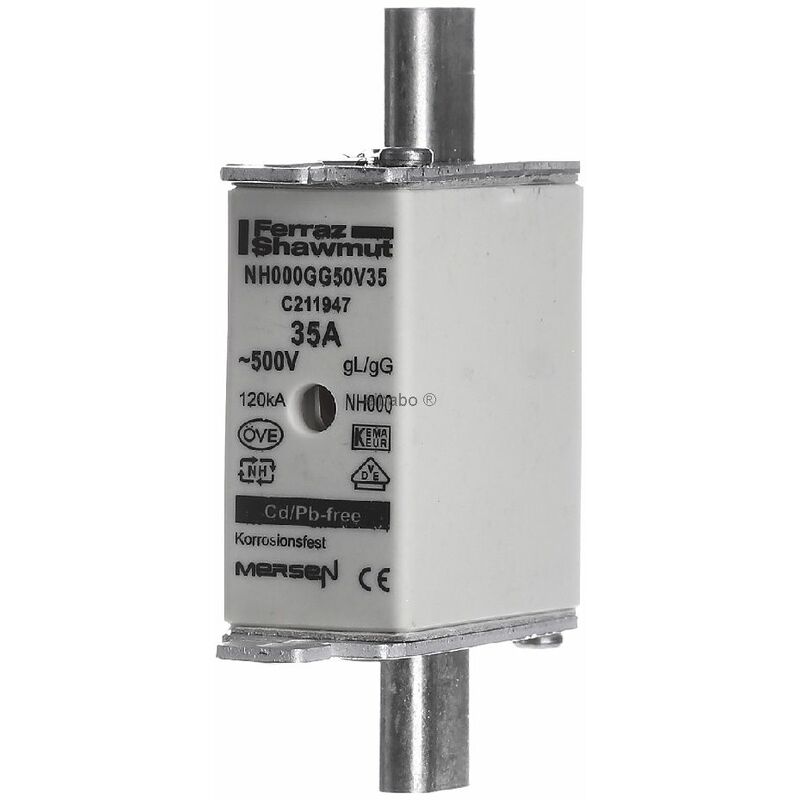 foto del prodotto fusibile hrc a bassa tensione nh0 35a mersen