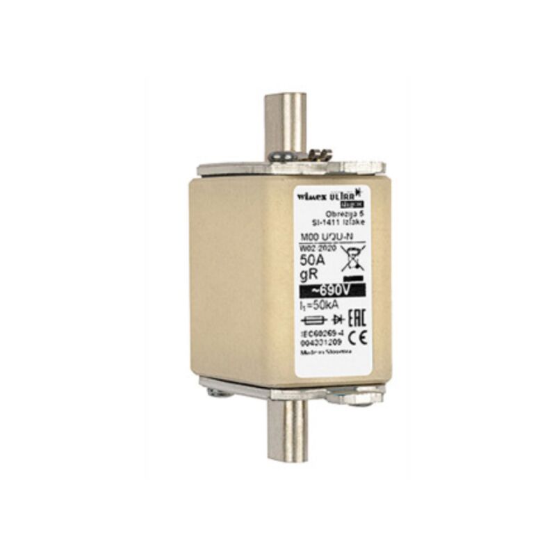 foto del prodotto fusibile nh 00 gr/ar, super rapido, con percussore, 690v 100a - wimex 5521100
