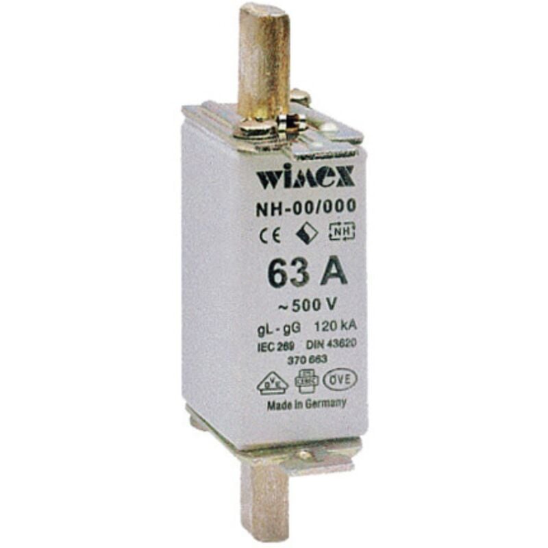 foto del prodotto fusibile nh 000, intervento ritardato, 500v 40a, impiego gg wimex 5500040