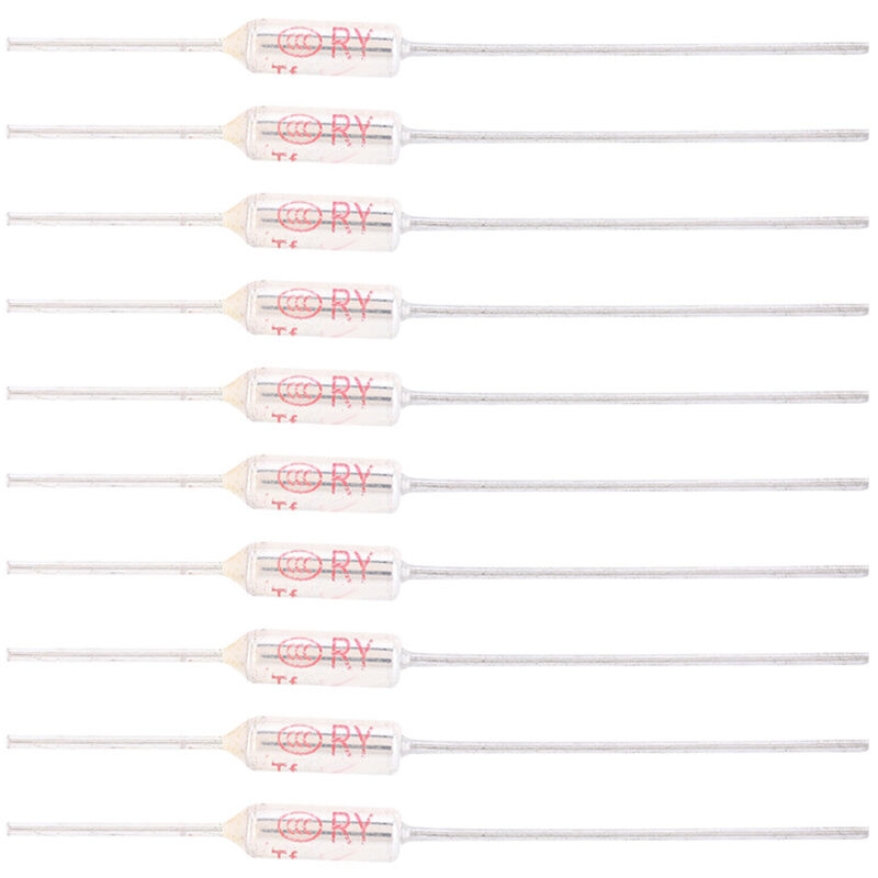 foto del prodotto fusibile termico confezione da 10 fusibili termici fusibile metallico 250vac 10a fusibile ritardante di fiamma per proteggere il fusibile di