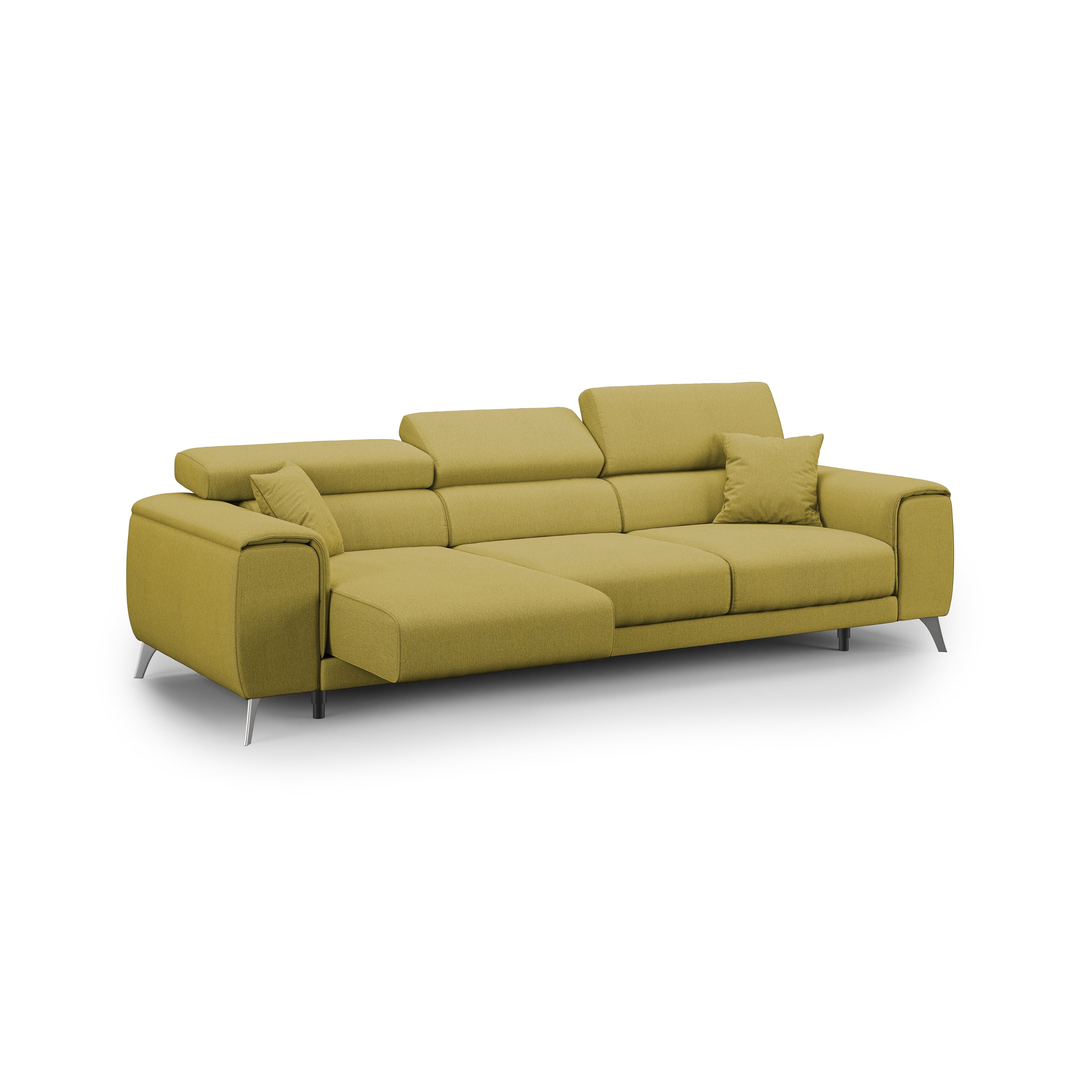 foto del prodotto fusion divano con 3 sedute allungabili in tessuto smacchiabile t05 260 cm giallo