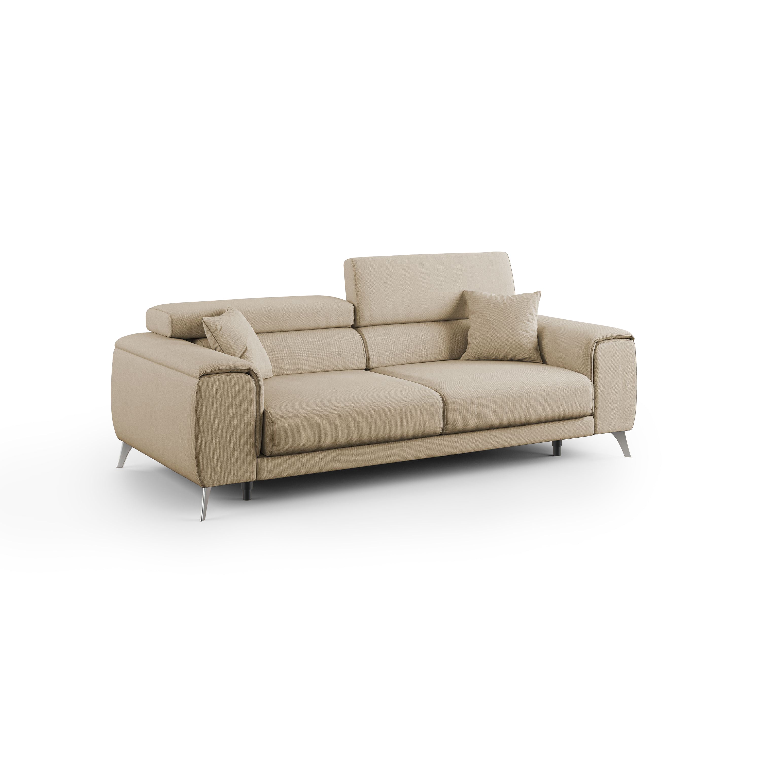 foto del prodotto fusion divano con sedute allungabili in tessuto smacchiabile t05 185 cm beige