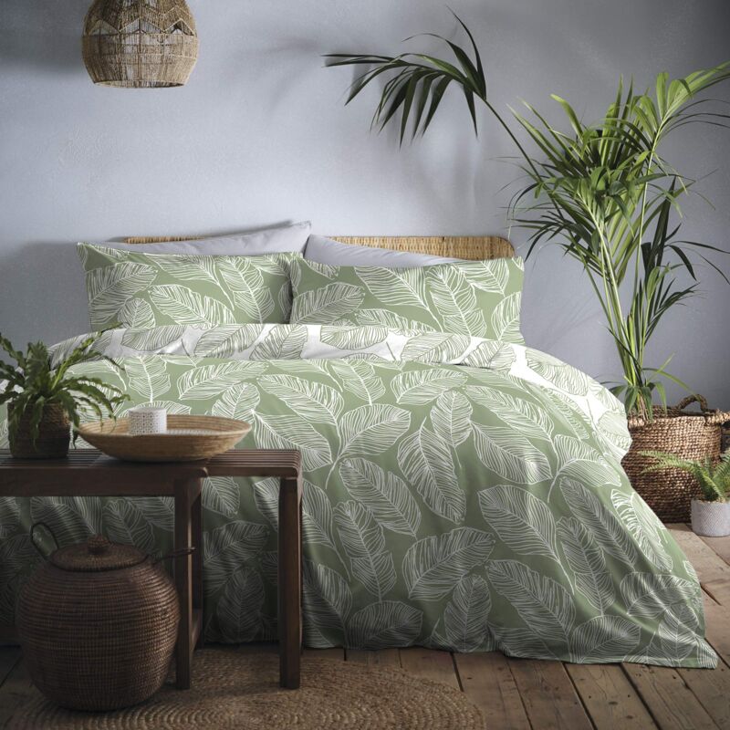 foto del prodotto fusion matteo set copripiumino, facile da pulire, per letto singolo, colore verde