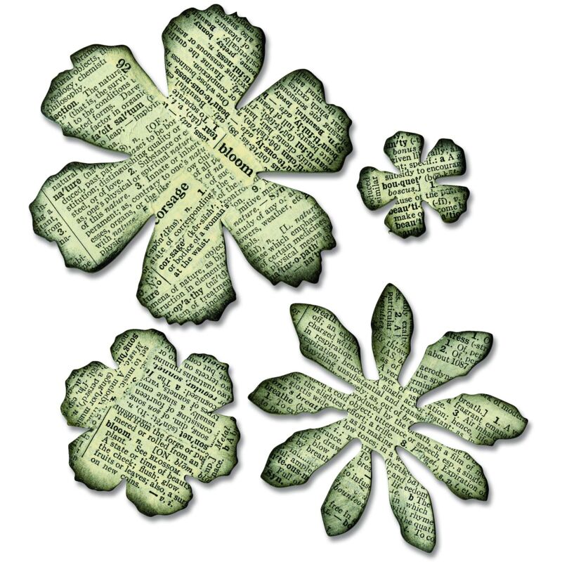 foto del prodotto fustella bigz poinsezia strappata, acciaio inossidabile, bianco, fiori stracciati sizzix