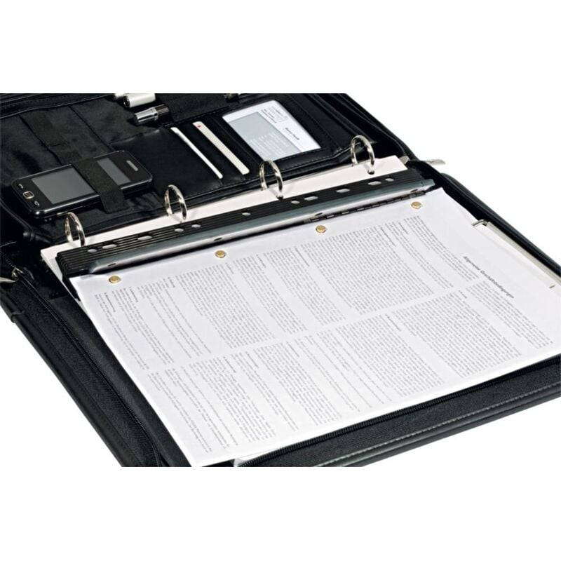 foto del prodotto fustella de carta de tasca 4 fori, fino a 3 fogli de carta alla volta , colore nero wedo