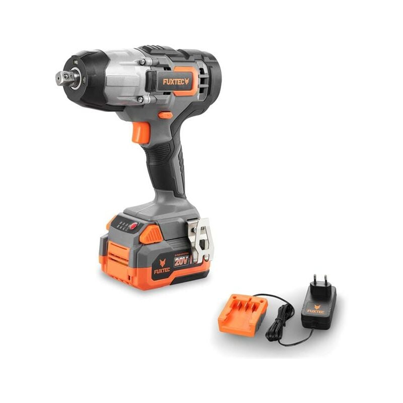 foto del prodotto fuxtec avitatore a impulsi a batteria 20v e1iw20 set avvitatore con batteria 4ah e caricatore 1a