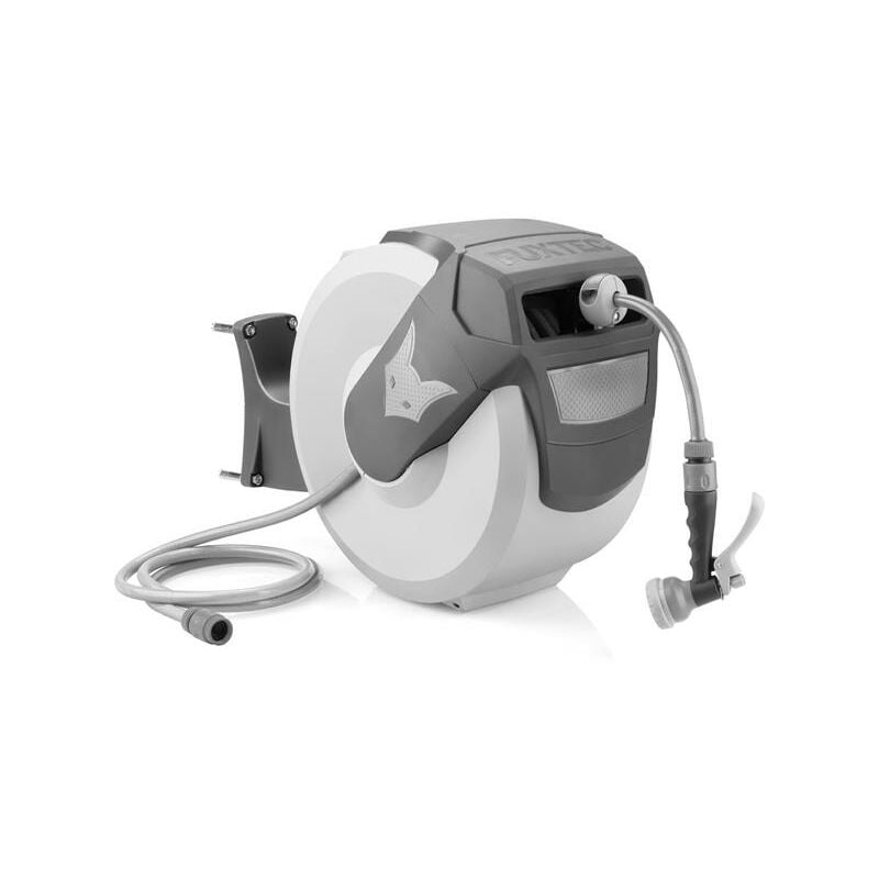 foto del prodotto fuxtec avvolgitubo automatico da parete con tubo acqua flessibile 20m grigio wsa20g