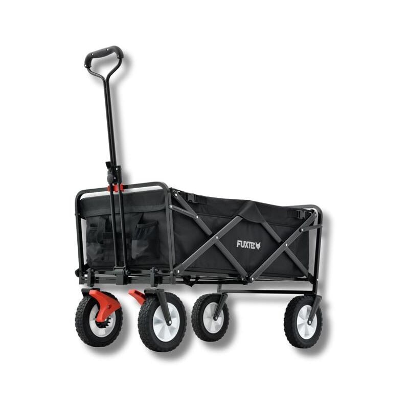 foto del prodotto fuxtec carrello pieghevole ct100 bollerwagen con tetto removibile per bambini 3 6 anni portata fino a 75kg ruote larghe per ogni terreno