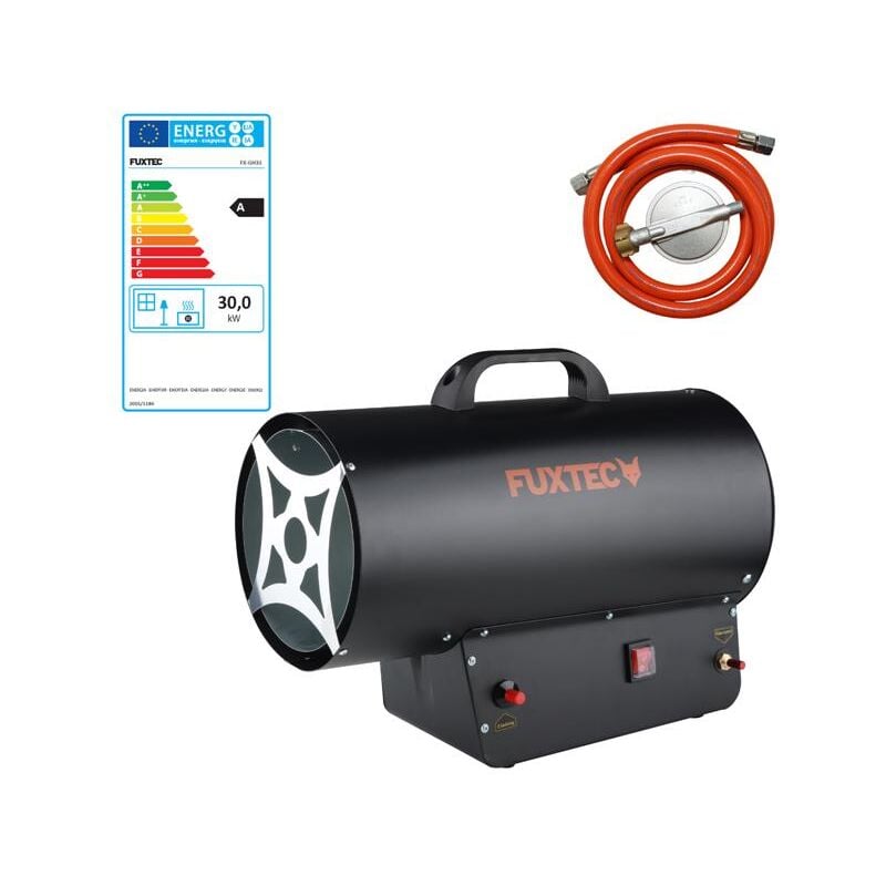 foto del prodotto fuxtec generatore d aria calda diretto riscaldatore a cannone a gas gh33, adattatore italiano compreso
