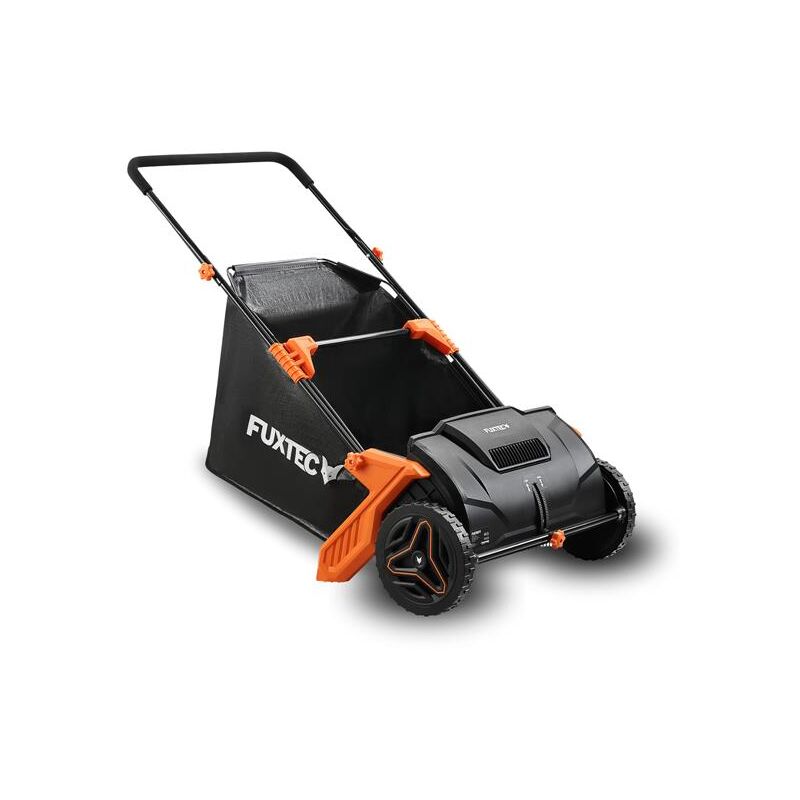foto del prodotto fuxtec raccoglitore di foglie e erba fx ls52, larghezza di lavoro 530 mm, profondit regolabile 0 40 mm, sacco di raccolta da 100 l, leggero e