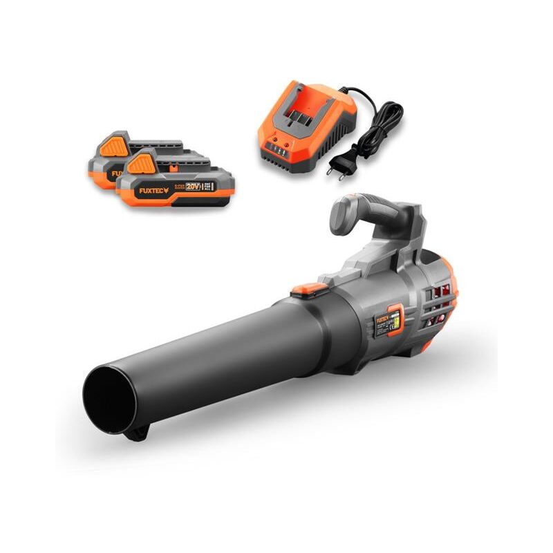 foto del prodotto fuxtec soffiatore a batteria 20v fx e1lb20 con 2xbatterie 2ah e caricabatterie