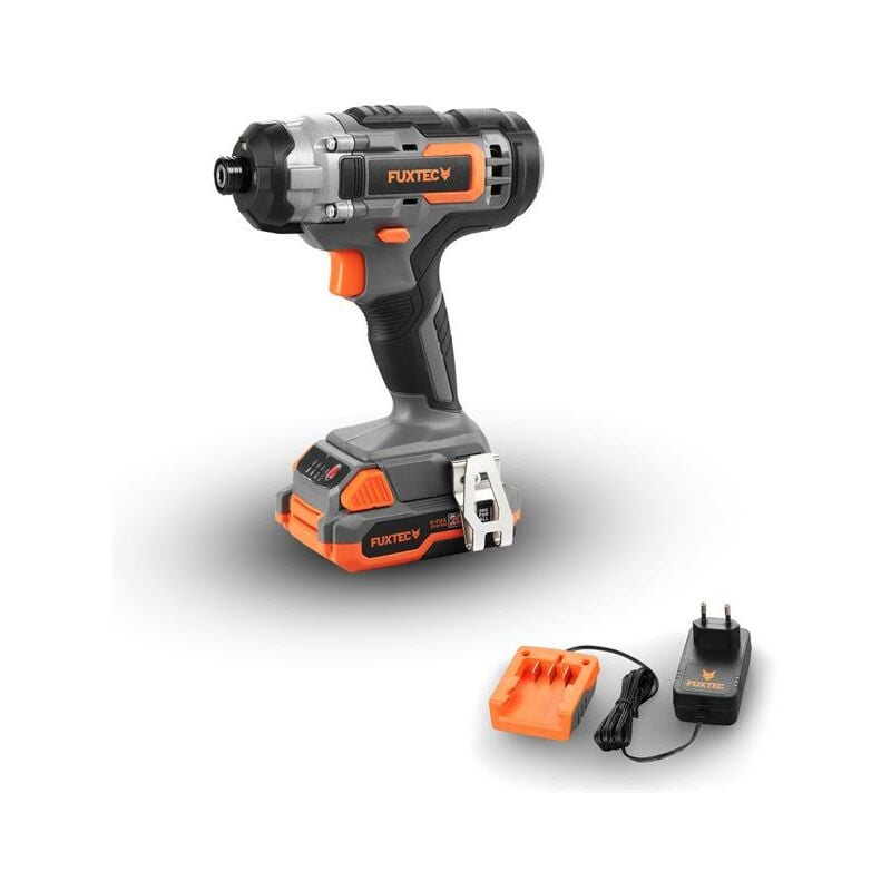 foto del prodotto fuxtec trapano a percussione a batteria 20v fx e1is20 set con 1 x batteria 2ah, 1 x caricabatterie 1a