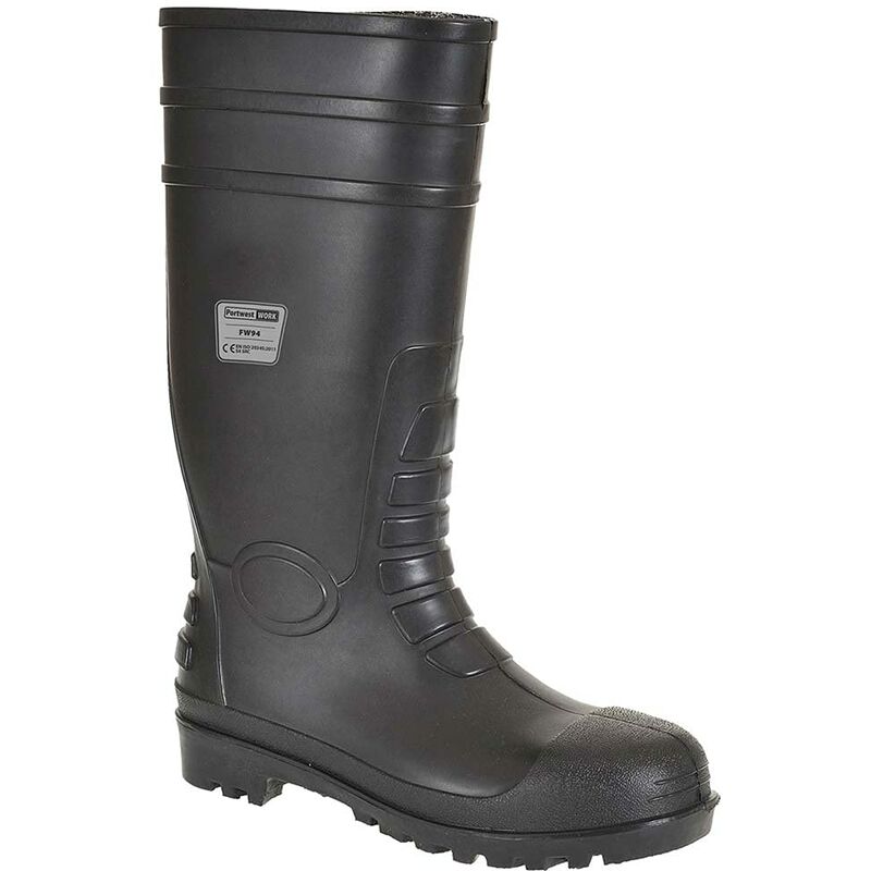 foto del prodotto fw94 stivale classic wellington s4 stivali di sicurezza in gomma, unisex adulto, src, nero nero bkgr , 38 eu 5 uk portwest