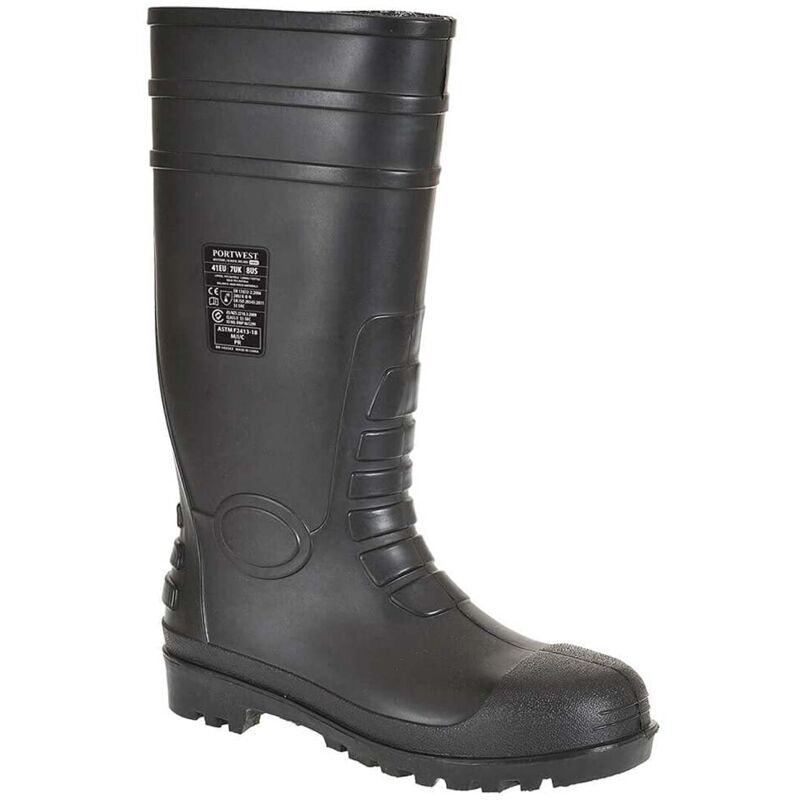 foto del prodotto fw95 s5 stivali di sicurezza in gomma, unisex adulto, src, nero nero bkgr , 41 eu 7 uk portwest