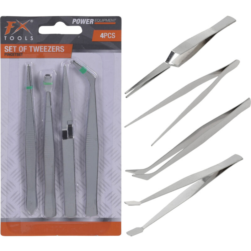 foto del prodotto fx tools set 4 pinzette in metallo per bricolage