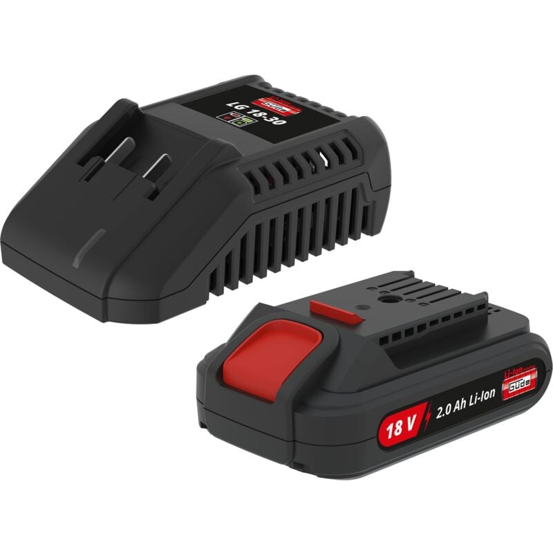 foto del prodotto g de 58540 lgap 18 3020 kit di ricarica e batteria batteria agli ioni di litio da 18 v, 2,0 ah, caricatore rapido da 3,0 ah, colore nero