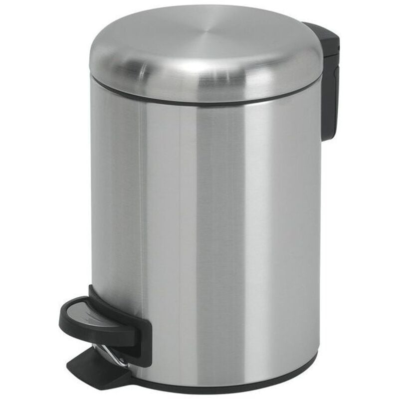 foto del prodotto g-potty pattumiera bagno satinata 3 l, misure 25,1x17,4x22,6 cm, in acciaio inox e polipropilene, cestino bagno con chiusura soft close, cestino